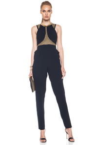 Sass & Bide Just Like Me Poly Jumpsuit in Blue,Metallics