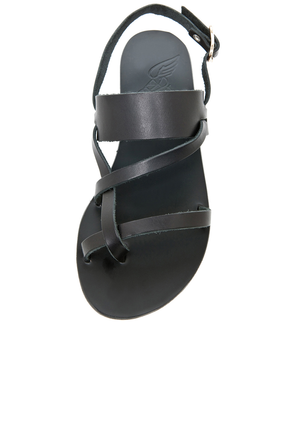 Ancient Greek Sandals|Alethea Calfskin Leather Sandals in Black 4