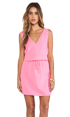 Velvet by Graham & Spencer Dot Cotton Slub Dress in Pink Lemonade